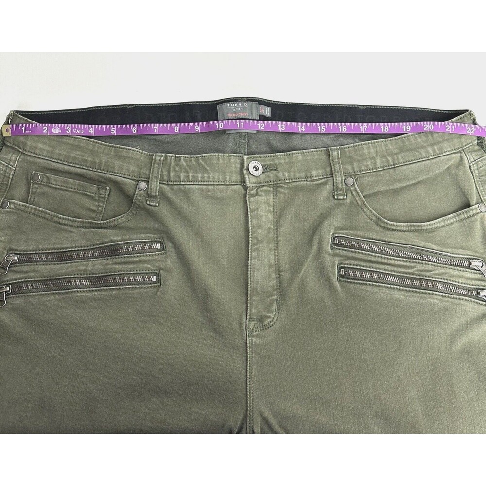 Torrid Sky High Skinny Super Soft Jeans Womens 26T Tall Stretch Olive Green - Picture 13 of 15